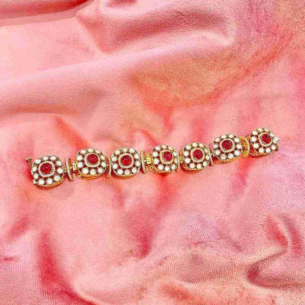 3D RED POLKI BRACELET