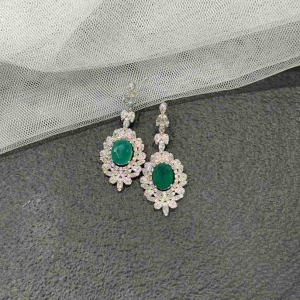 DIAMOND EMERALD EARRING