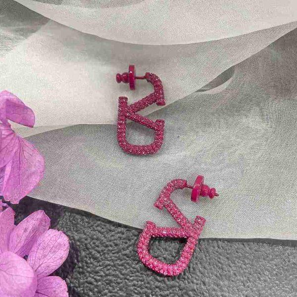 VALENTINO PINK BLING HOOPS