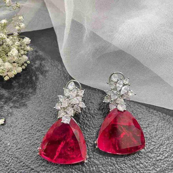 IVORY RED DOUBLETS EARRING
