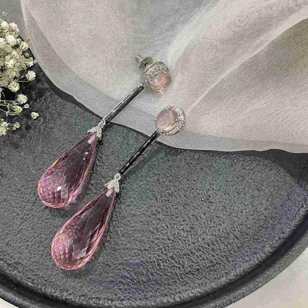 PINK BRIOLETTE LONG EARRING