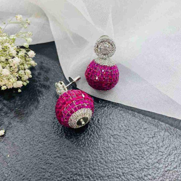 LILIANA RUBY ROUND BLING EARRING